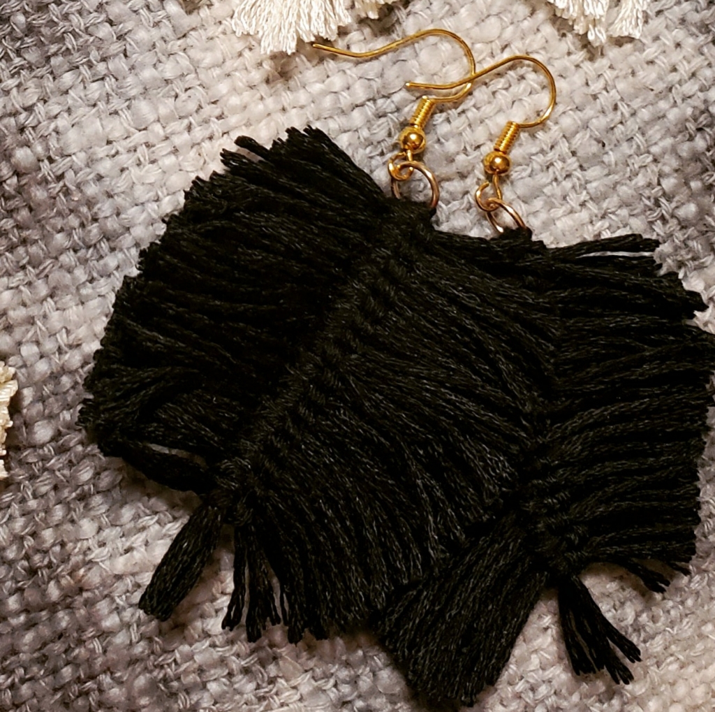 Macrame Earrings- Black